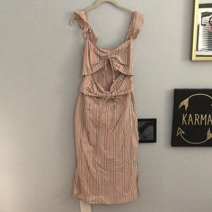 Pink stripe mid dress